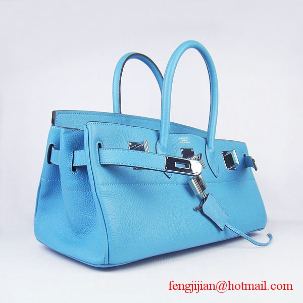 Hermes Birkin 42cm Togo Leather Bag 6109 Light Blue silver padlock Hermes Birkin 42cm Togo Leather Bag 6109 Light Blue silver padlock